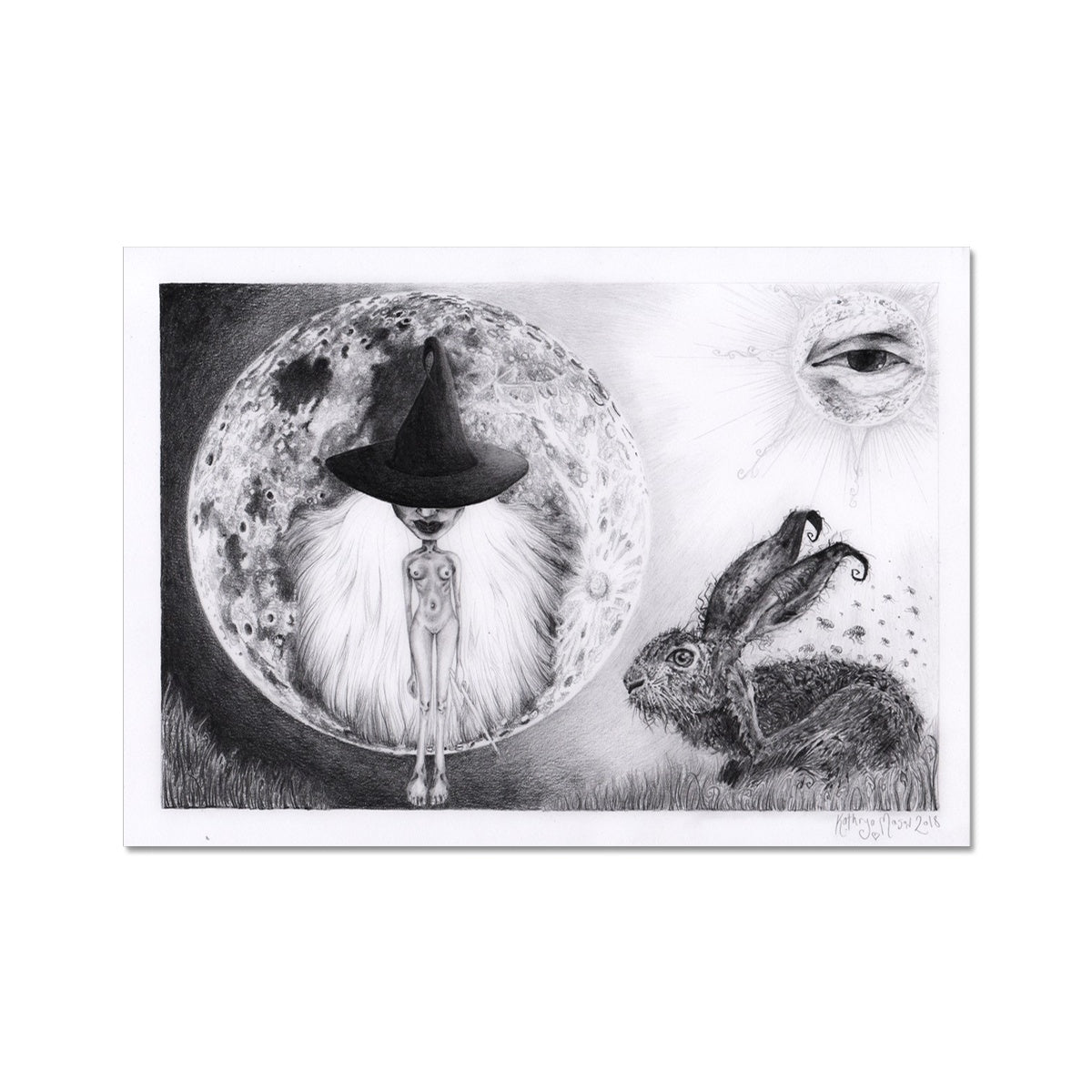 'Witchy and Her Light Bringing Familiar' Fine Art Print
