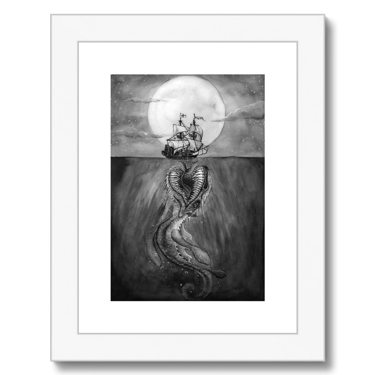 Morgawr Off Porthcurno Bay Framed & Mounted Print