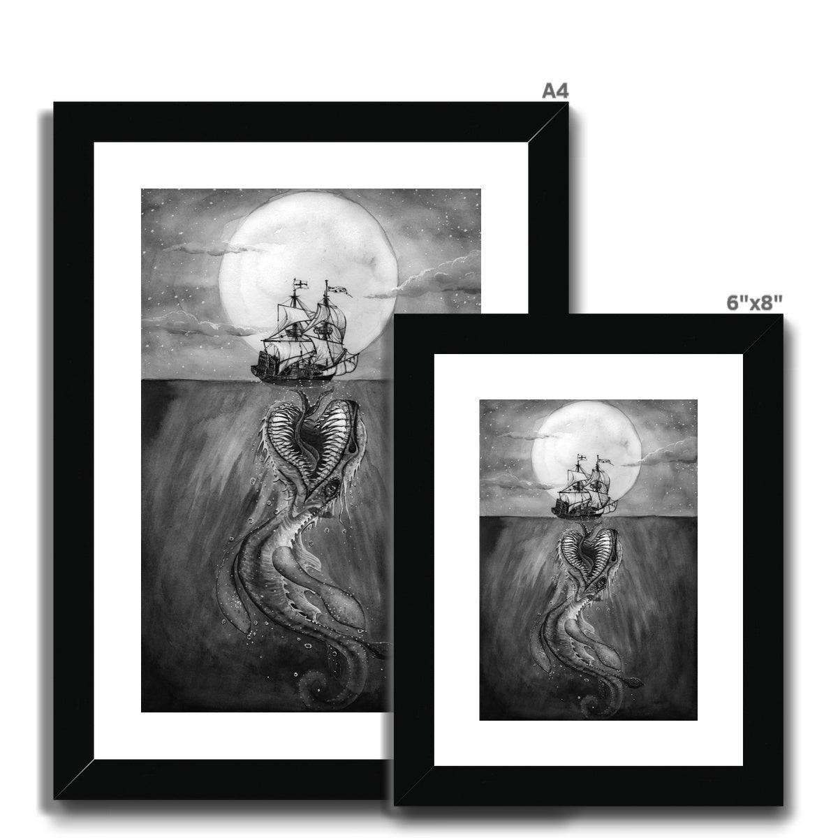 Morgawr Off Porthcurno Bay Framed & Mounted Print