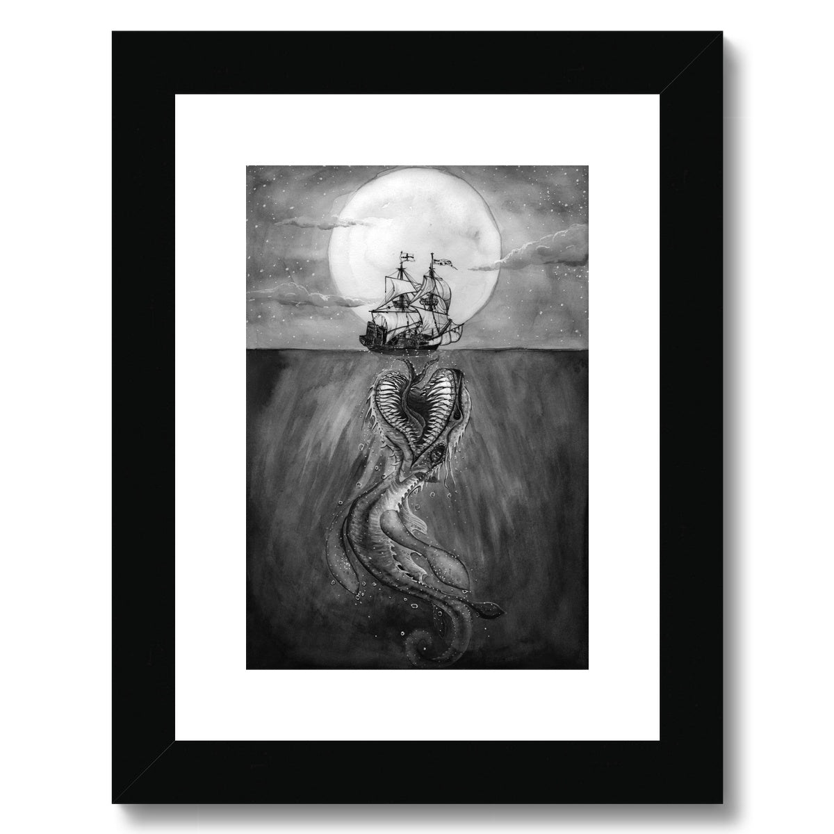 Morgawr Off Porthcurno Bay Framed & Mounted Print