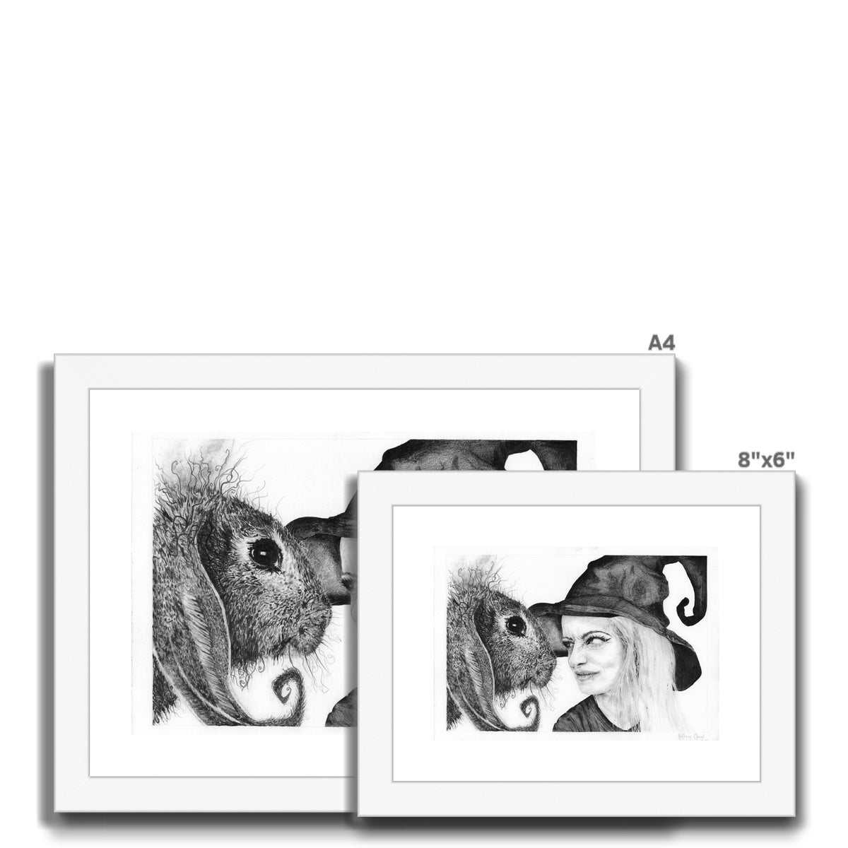 'Witchy and Bun - True Love Isn't Always Fun!' Framed & Mounted Print