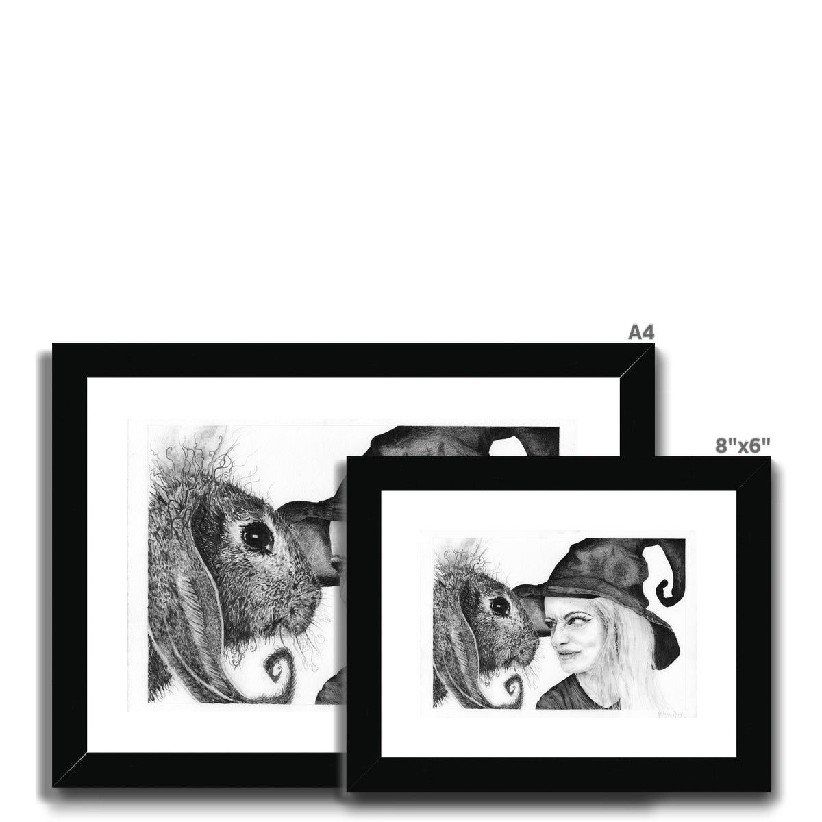 'Witchy and Bun - True Love Isn't Always Fun!' Framed & Mounted Print
