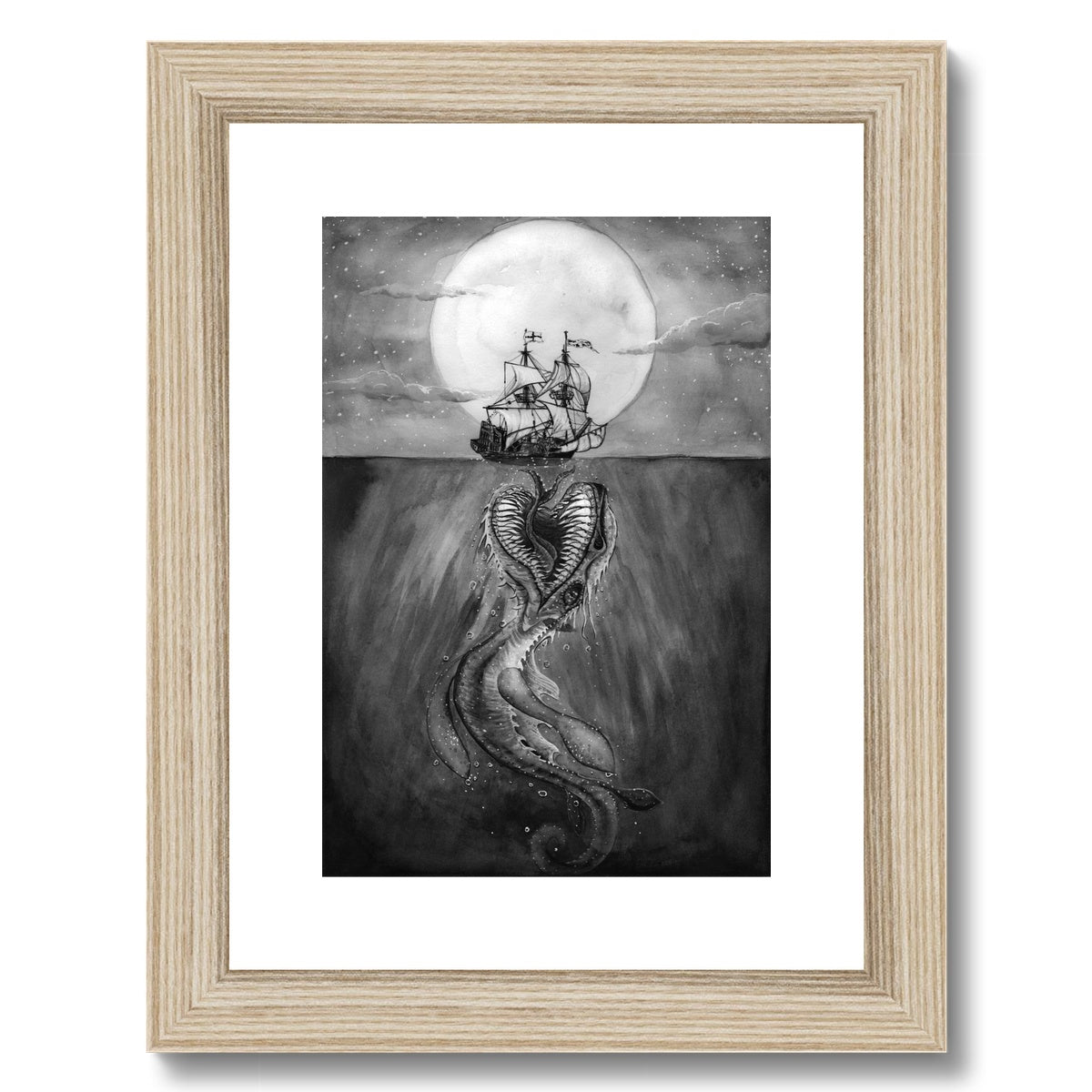 Morgawr Off Porthcurno Bay Framed & Mounted Print