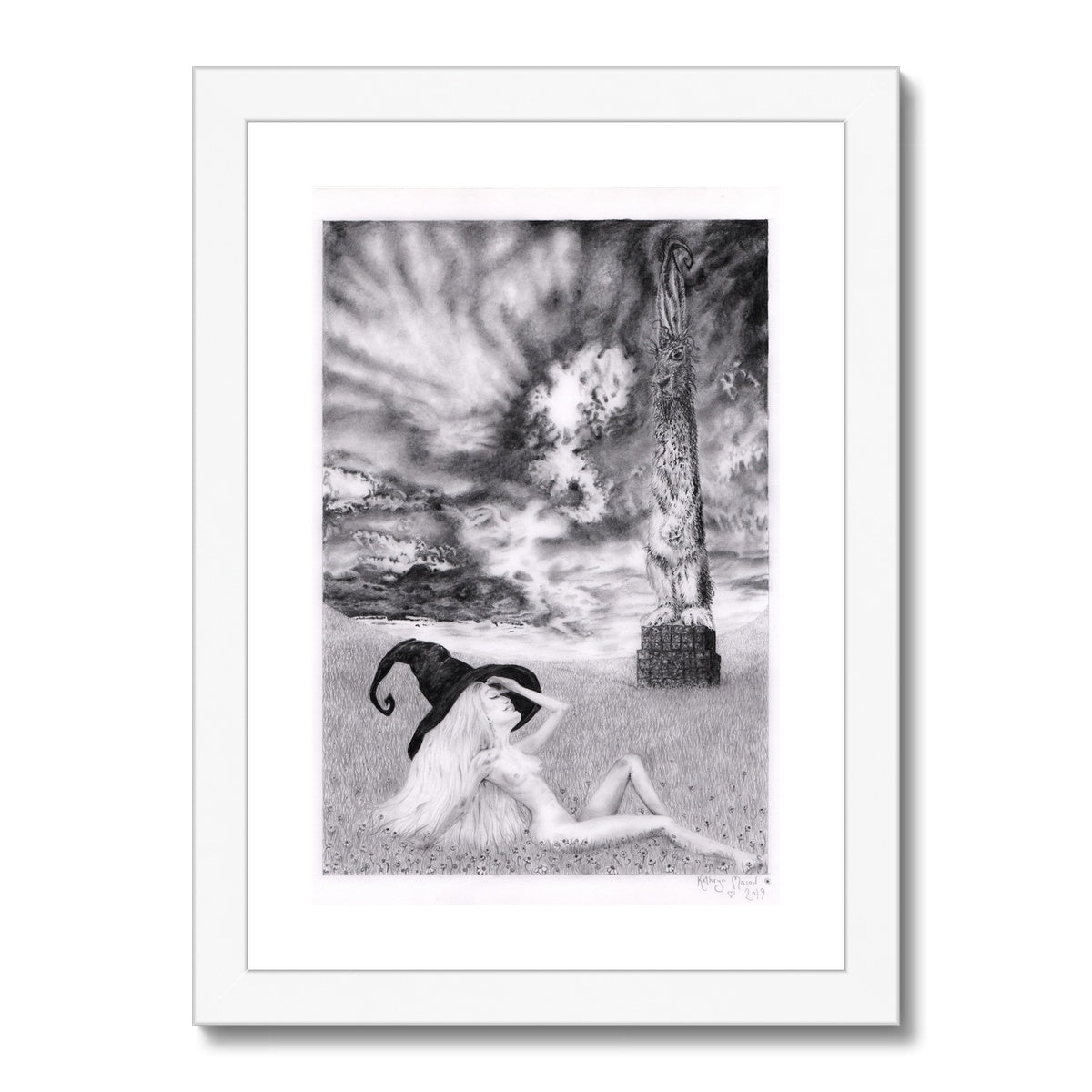 'Monolith Bunny' Framed & Mounted Print
