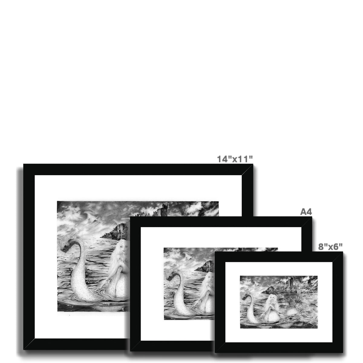 'Witchy and Bun Visit Nessie' Framed & Mounted Print