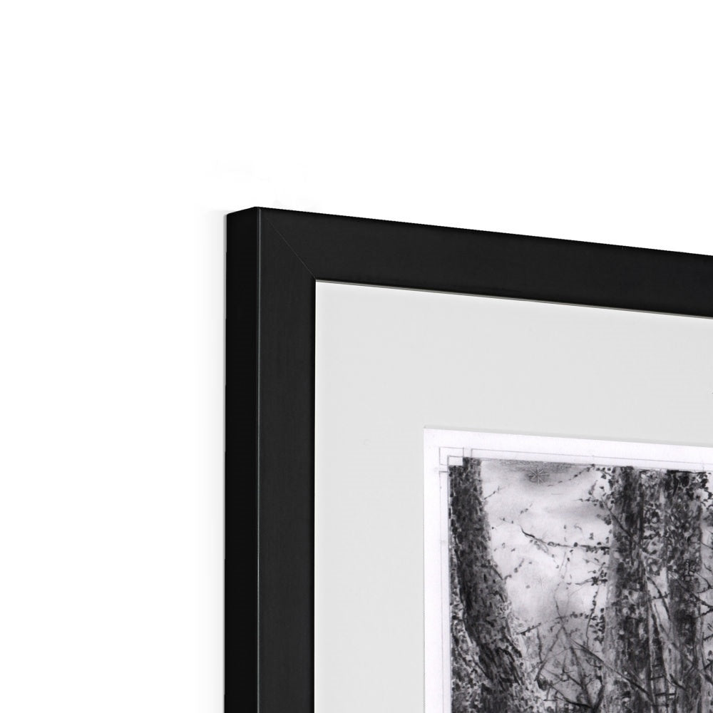 'Loved-up Hares, As The First Frost Falls' - Framed & Mounted Print