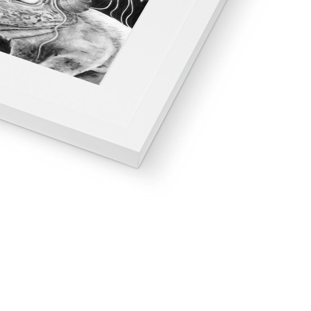 'Self Portrait With Rabbits' Framed & Mounted Print