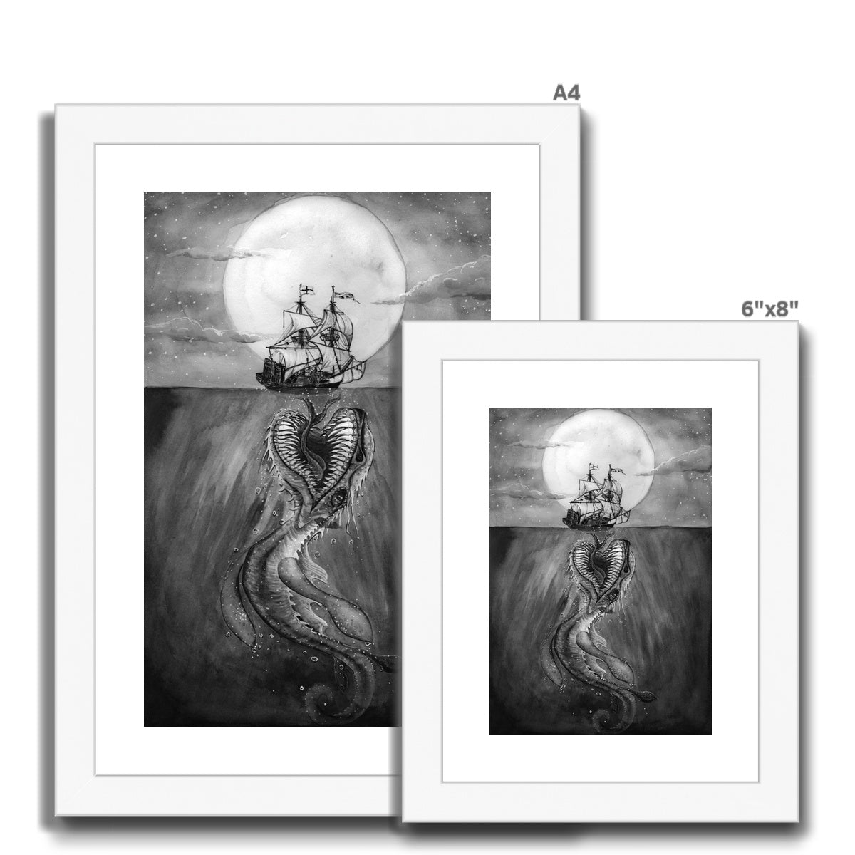 Morgawr Off Porthcurno Bay Framed & Mounted Print