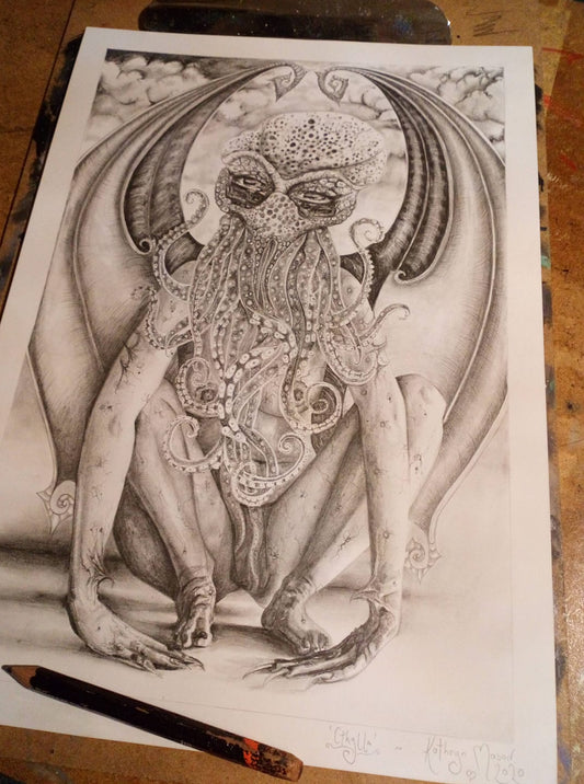 My H.P Lovecraft inspired monster Cthylla - Cthulhus daughter 🖤