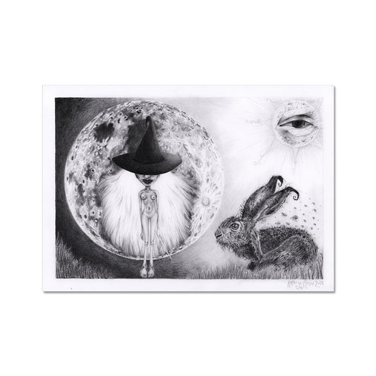 'Witchy and Her Light Bringing Familiar' Fine Art Print