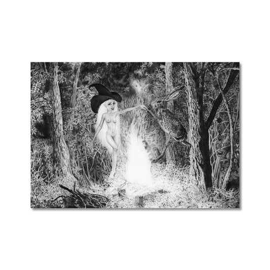 Photo showing 'Forever Forest' taken from Kathryn Mason's original naked witch and hare ritual pencil drawing 