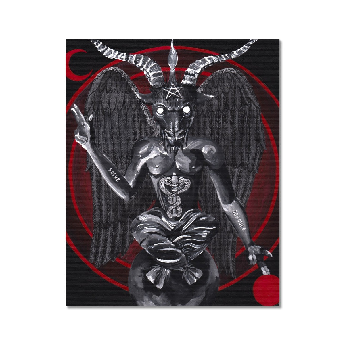 Photo of artist Kathryn Mason's 'Baphomet' occult style colour fine art print